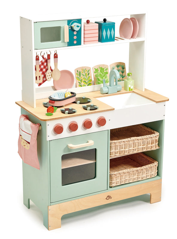 Large Green Wooden Kitchen Childrens Toy Set - Main Image