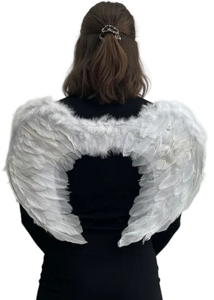 Adults White Feather 60cm Angel Costume Wings - Main Image