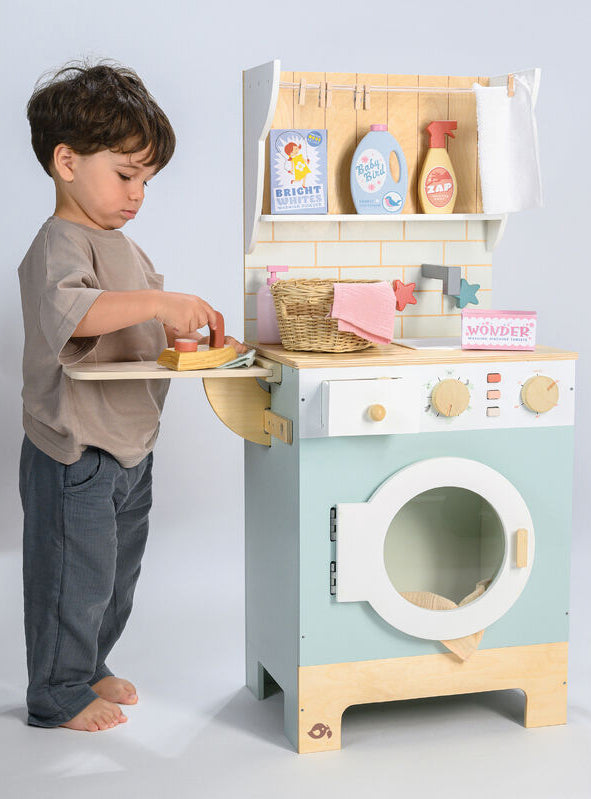 Large Wooden Laundrette Childrens Toy Set - Lifestyle Image 3
