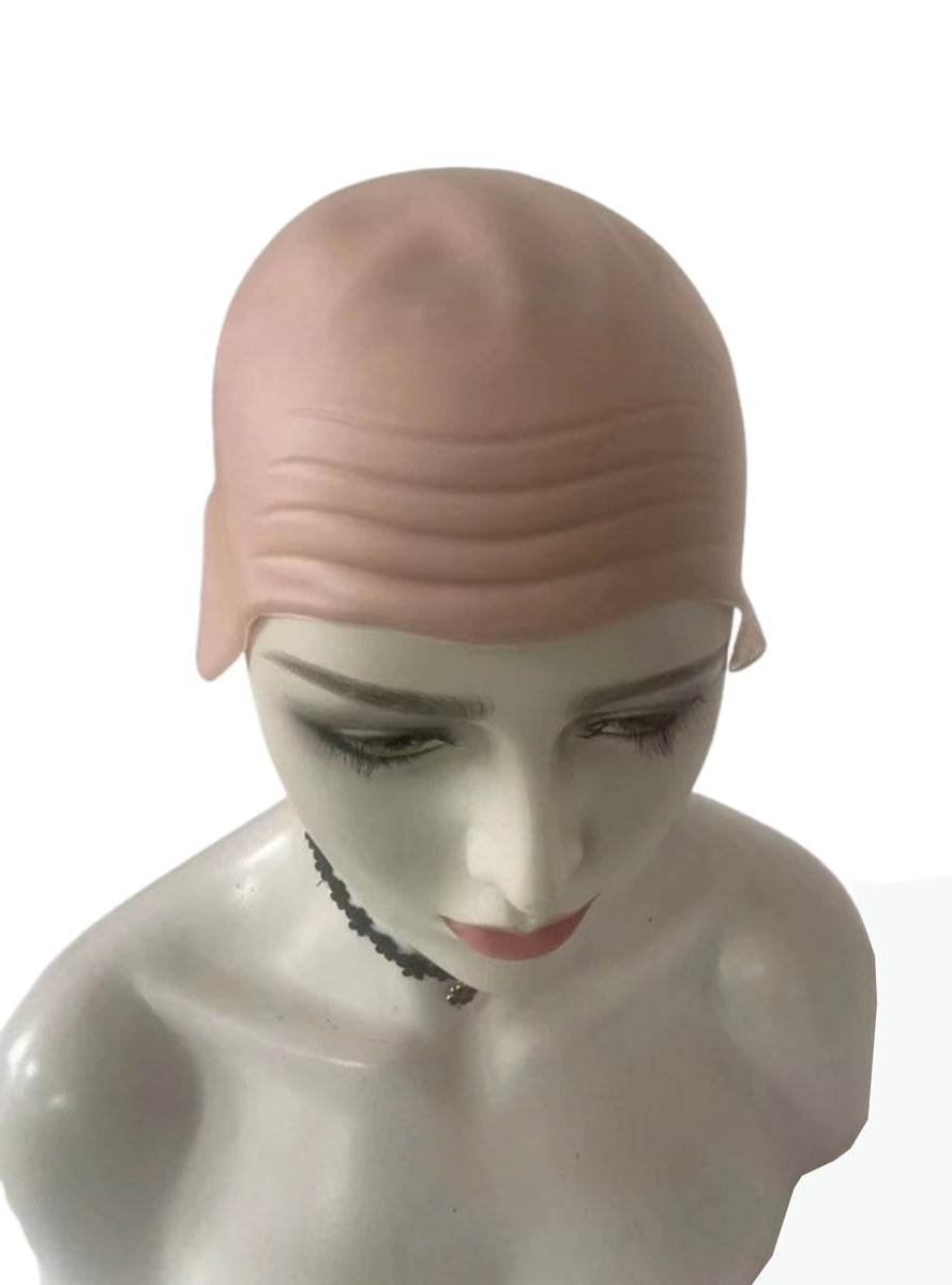 Beige Latex Bald Cap with Wrinkles