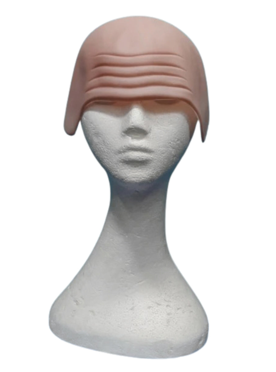 Beige Latex Bald Cap with Wrinkles