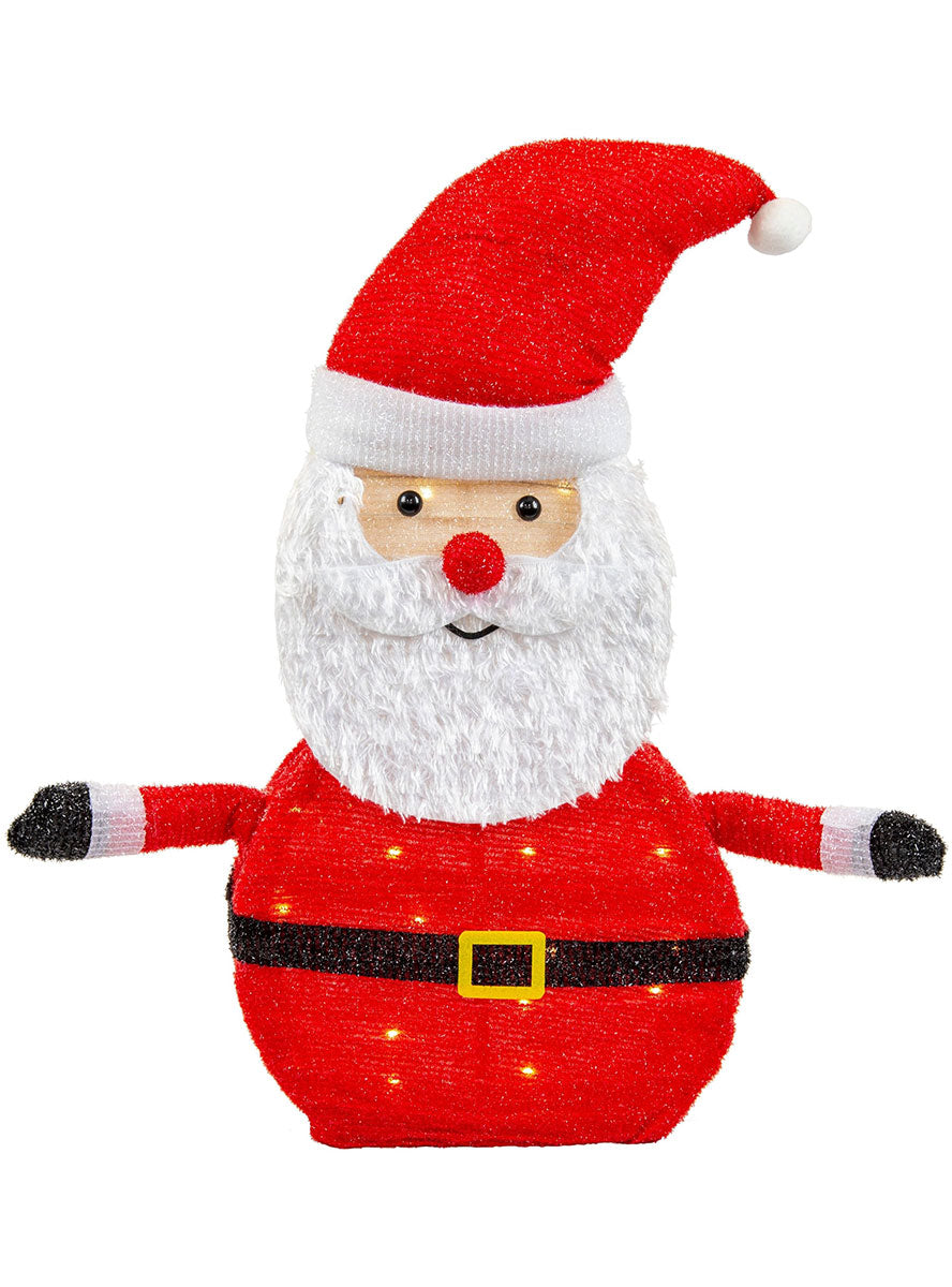 Twinkling LED Light Up Tinsel Santa - Main Image