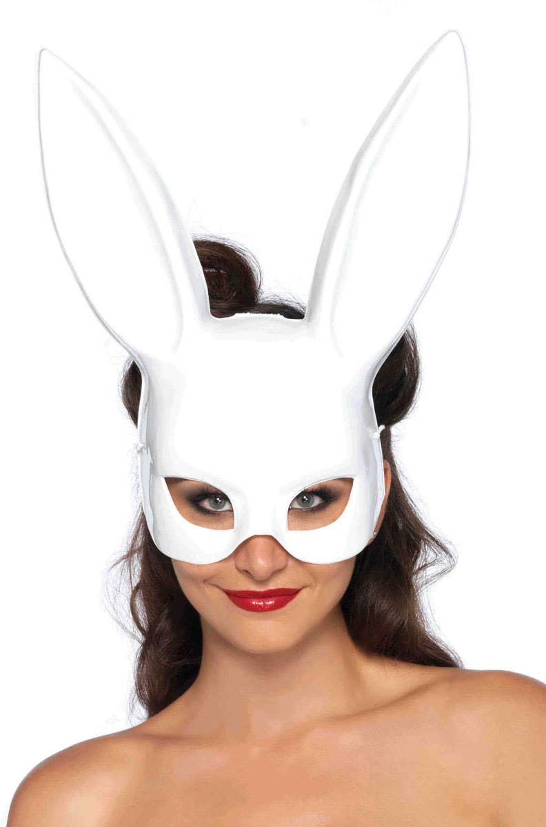 White Bunny Adults Costume Mask Main Image