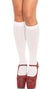Basic White Opaque Knee High Women's Stockings Front Image