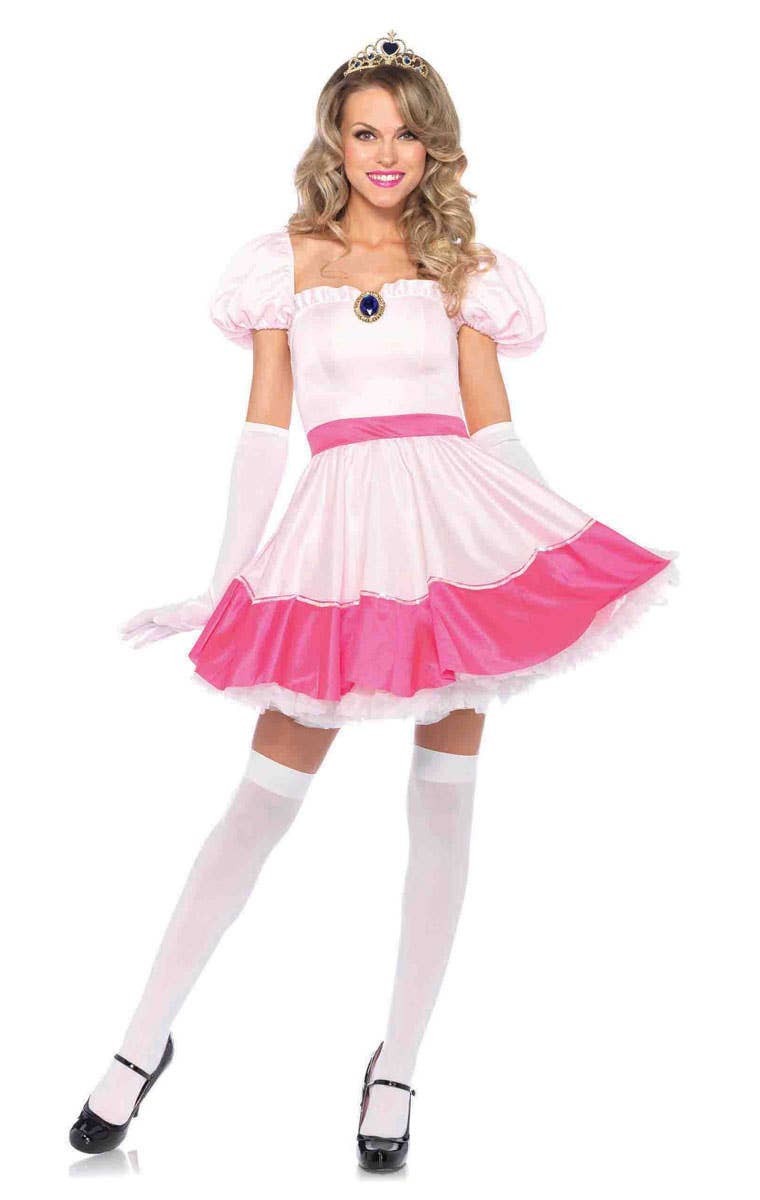 Women's Sexy Princess Peach Costume - Front Image