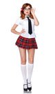 Women's Sexy Schoolgirl Costume Front View