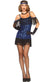 Women's Sequined Blue Gatsby Dress