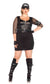 Black Stretch Knit SWAT Police Bodycon Costume for Plus Size Women - Front Image
