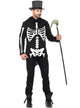 Men's Skeleton Bone Daddy Halloween Fancy Dress Costume Front View