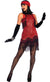 Red and Black Ombre Gatsby Girl Flapper Costume Dress Front Image