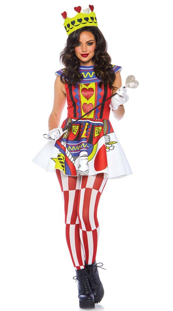 Card Queen Womens Wonderland Fancy Dress Costume - Front Image