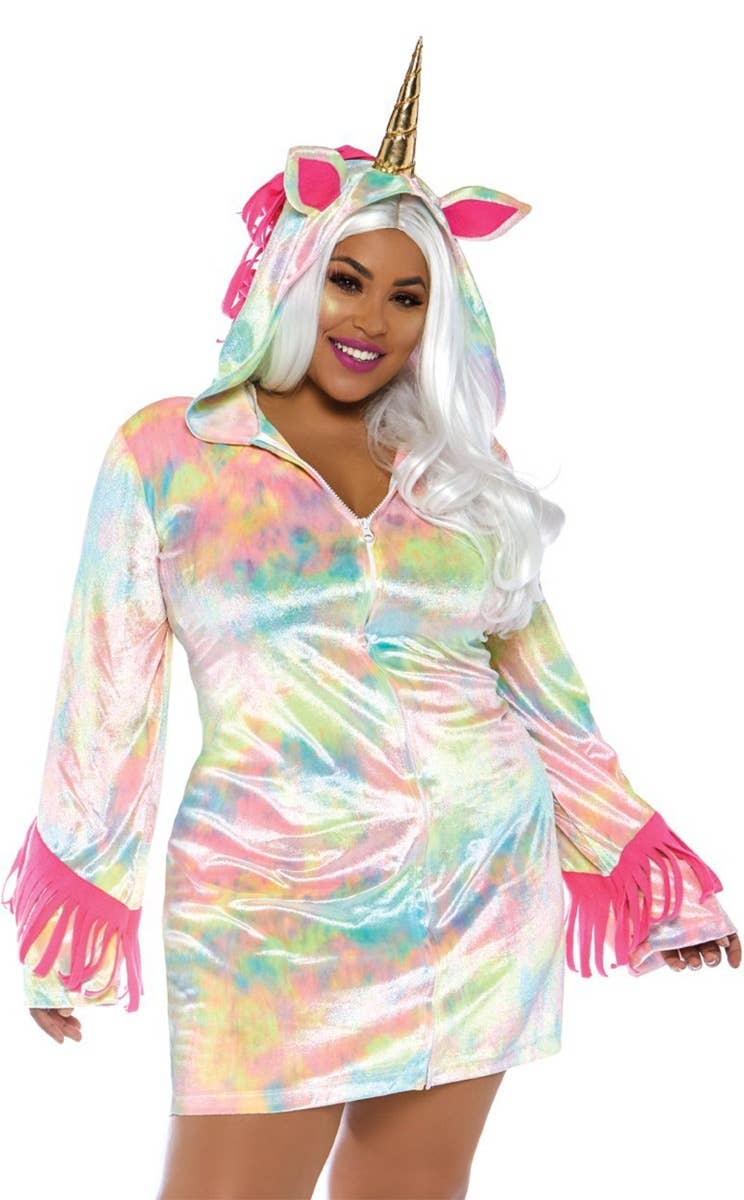 Women's Plus Size Enchanted Unicorn Costume Main Image