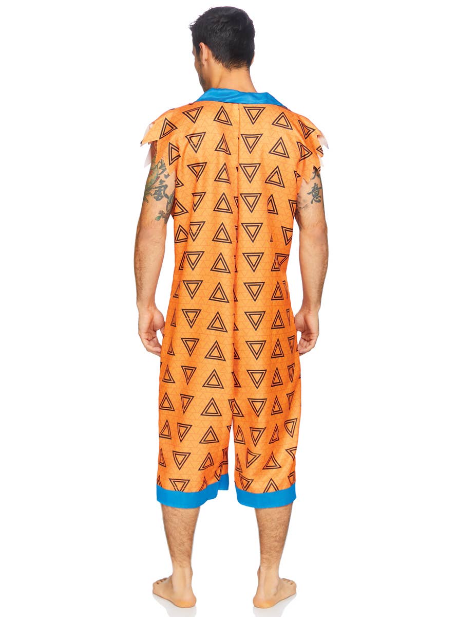 Men's Fred Flintstone Onesie Fancy Dress Costume Back Image