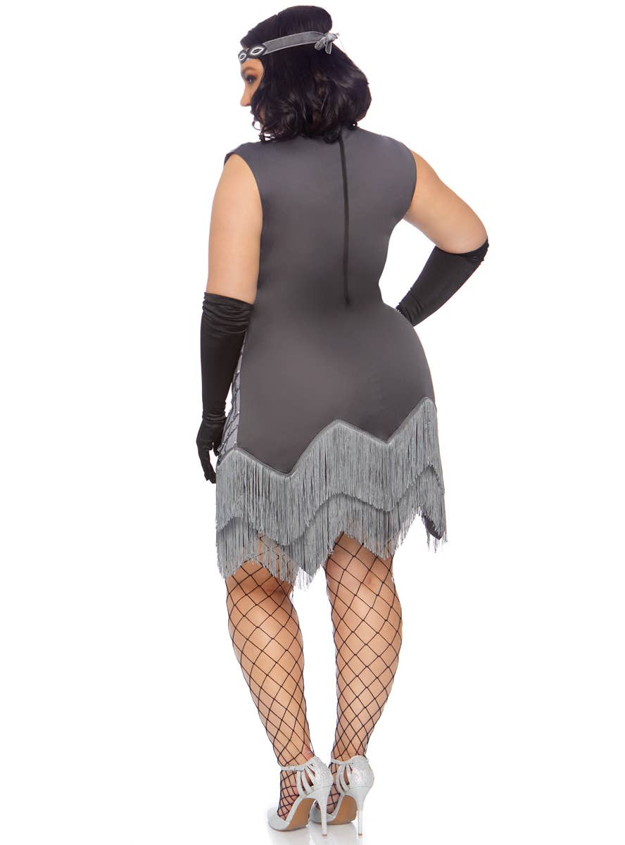 Plus Size Roaring Roxy Women's 1920's Gatsby Flapper Costume Back Image