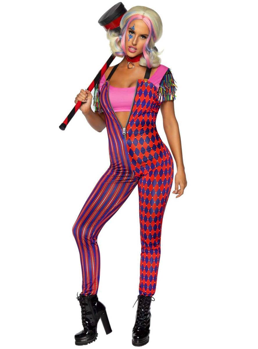 Women's Harley Quinn Pink Costume - Alternate Front Image