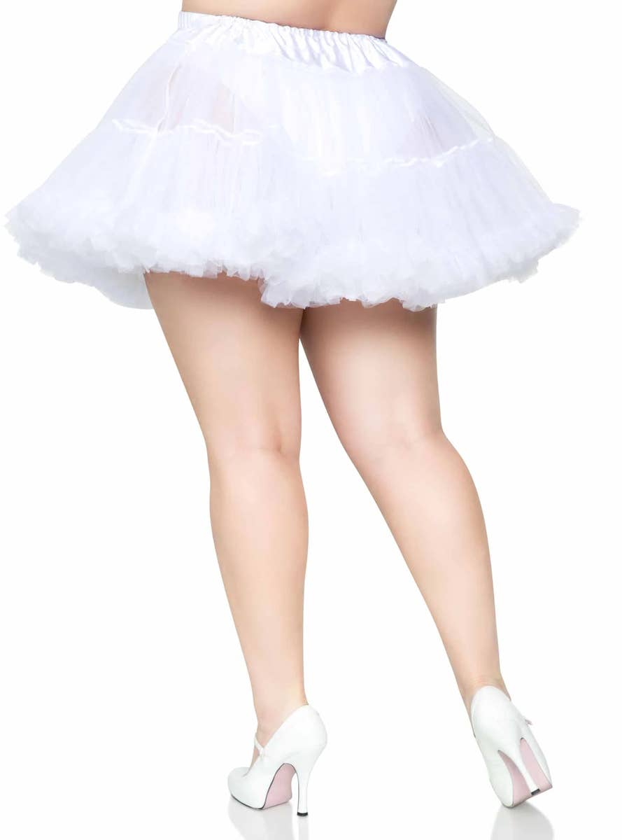 Women's Plus Size White Petticoat Costume Accessory - Back Image