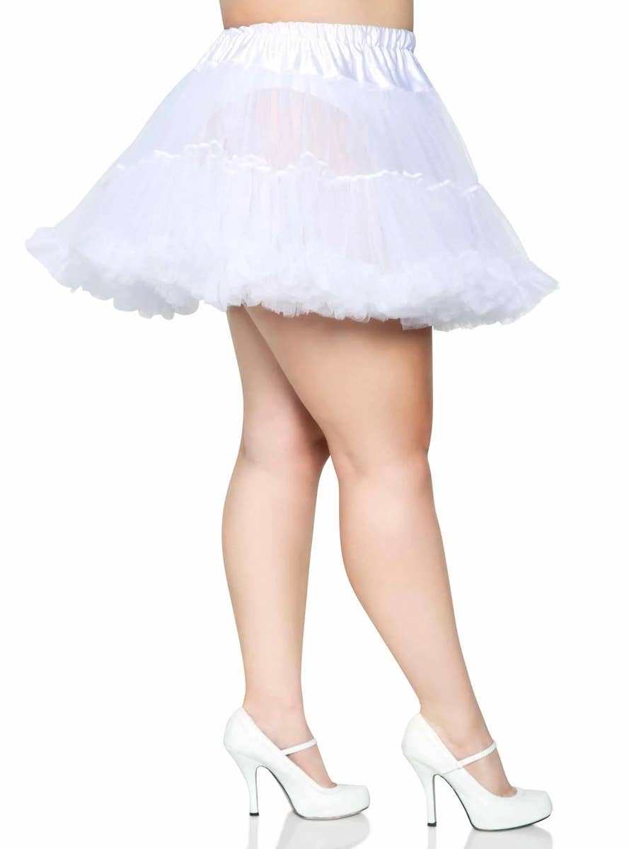 Women's Plus Size White Petticoat Costume Accessory - Side Image