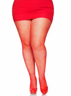 Women's Plus Size Red Leg Avenue Fishnet Stockings - Main Image
