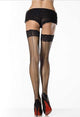 Industrial Net Black Thigh High Stockings with Backseam