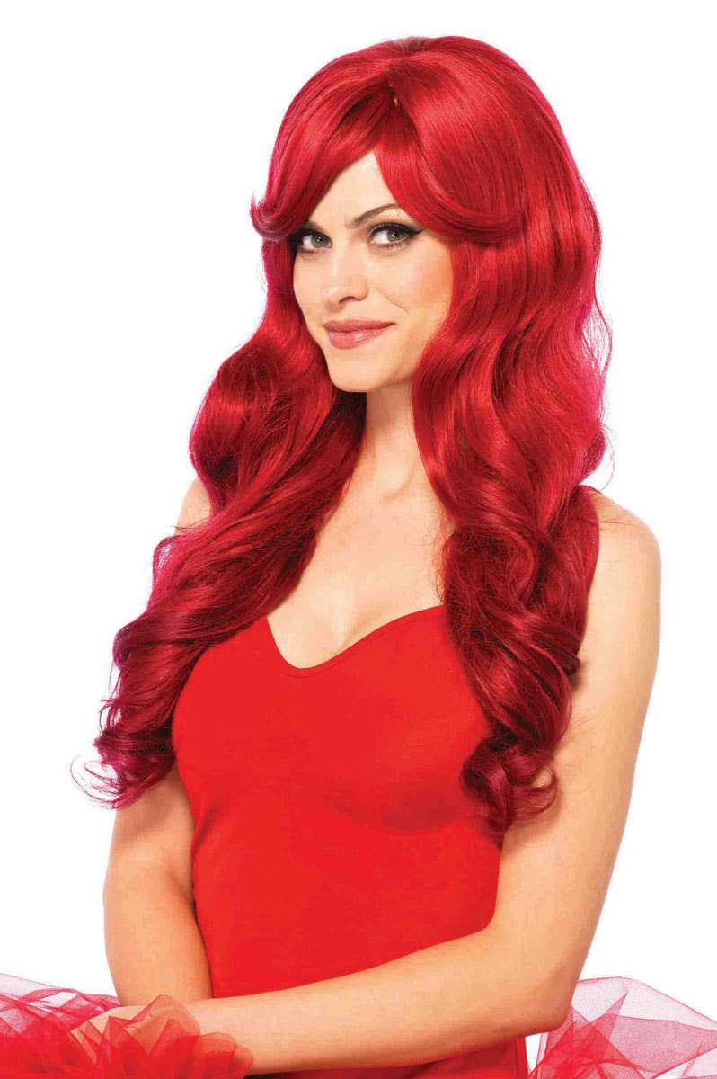 Wavy Red Women's Ariel Costume Wig - Main Image