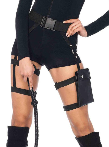 Strappy Black Garter Utility Belt Costume Accessory Strappy Black Garter Utility Belt Costume Accessory