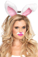 Image of Plush White Bunny Rabbit Ears Costume Headband