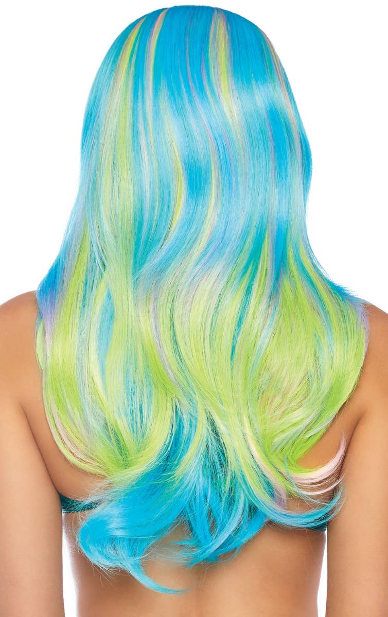 Mermaid Mystic Hue Long Wavy  Costume Wig Alt Back Image
