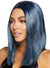 Women's Dark Midnight Blue Concave Bob Costume Wig with Tinsel Highlights Main Image 