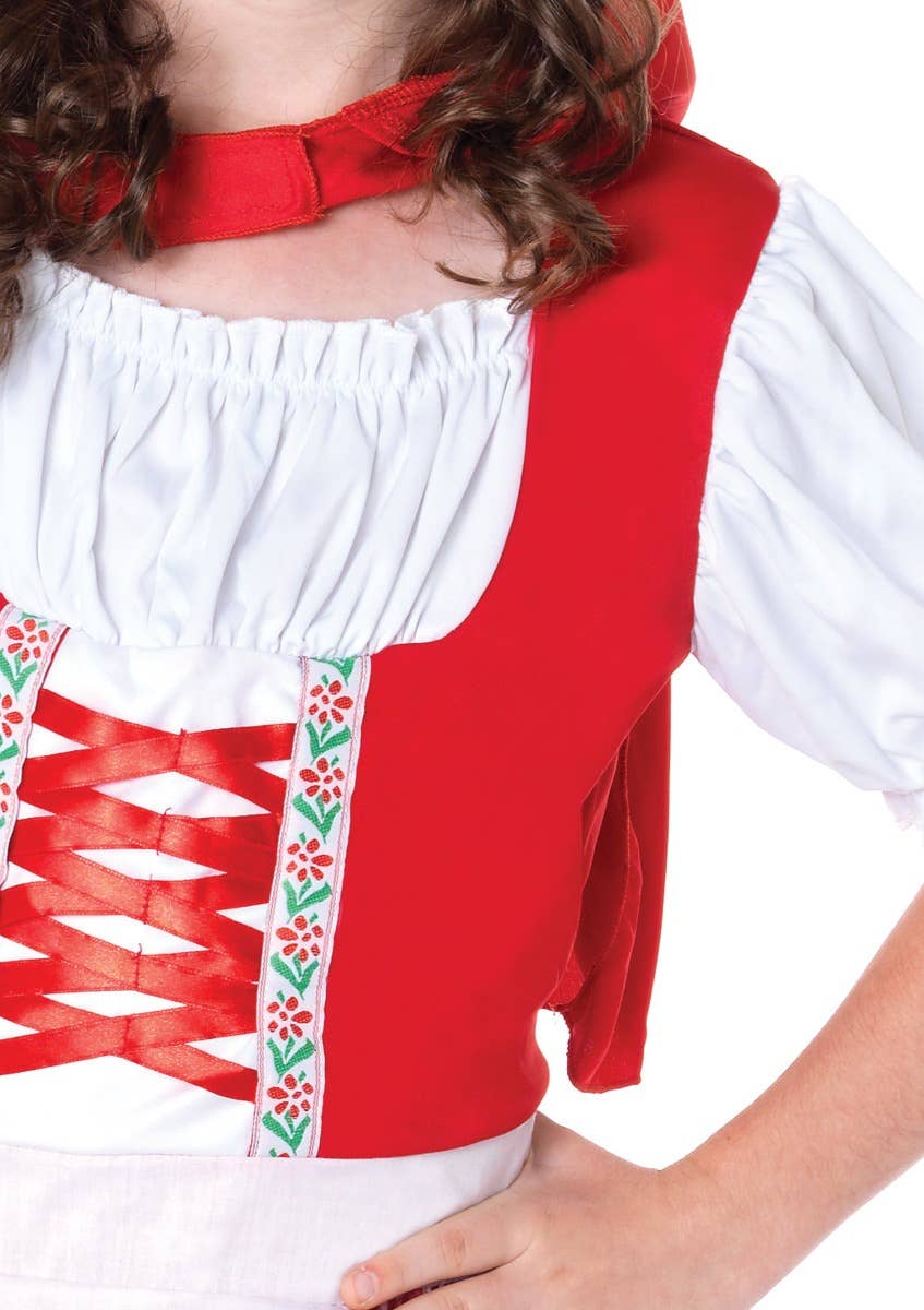 Leg Avenue Girl's Lil Miss Red Riding Riding Hood Book Week Fancy Dress Costume - Close Image