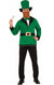 Men's Green Irish Leprechaun Top, Bow Tie And Hat St Patrick's Day Costume Set