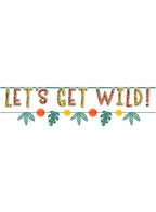 Image Of Lets Get Wild 2 Piece Banner Party Decoration