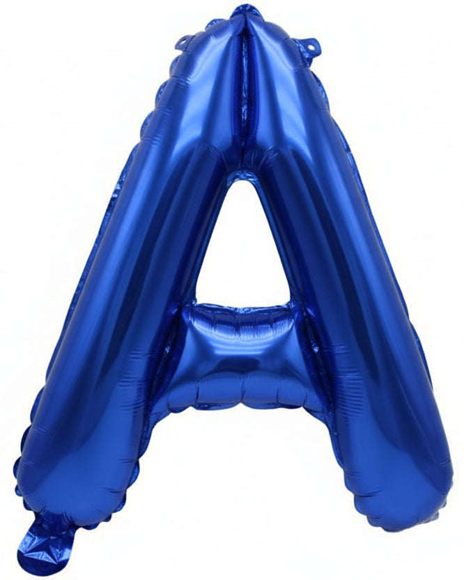 Blue Metallic Foil Letter A Small 35cm Balloon