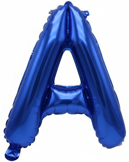 Blue Metallic Foil Letter A Small 35cm Balloon
