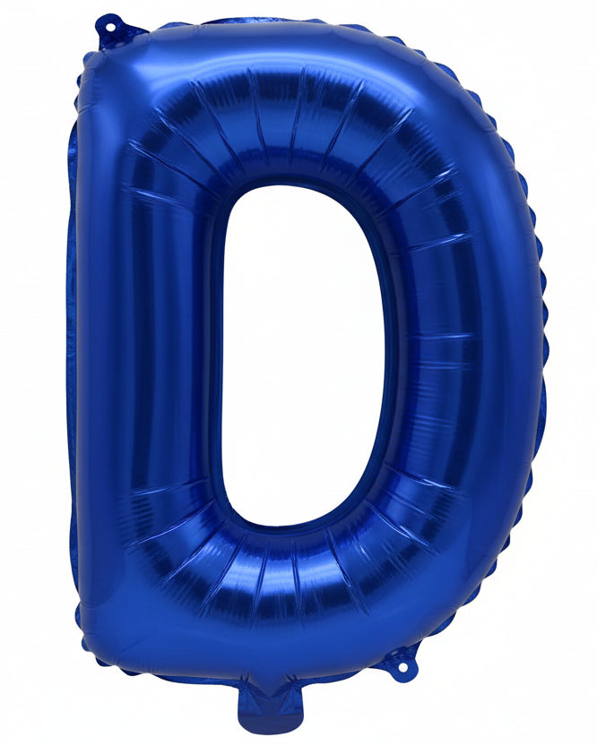 Blue Metallic Foil Letter D Small 35cm Balloon