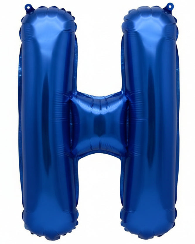 Blue Metallic Foil Letter H Small 35cm Balloon