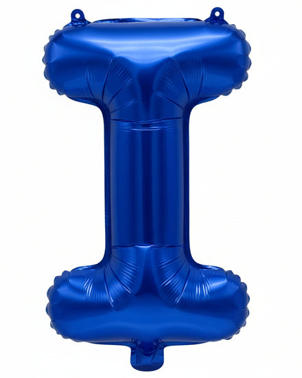 Blue Metallic Foil Letter I Small 35cm Balloon