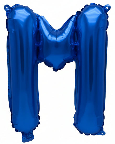Blue Metallic Foil Letter M Small 35cm Balloon
