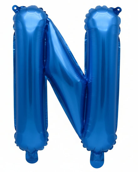 Blue Metallic Foil Letter N Small 35cm Balloon