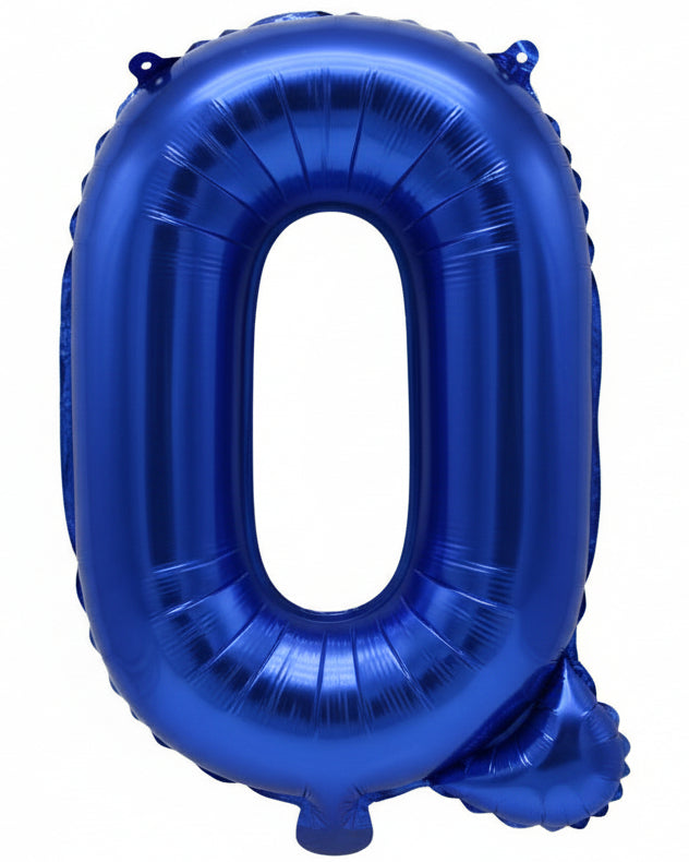 Blue Metallic Foil Letter Q Small 35cm Balloon