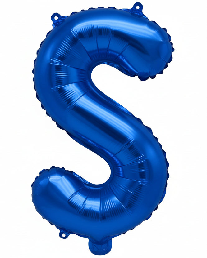 Blue Metallic Foil Letter S Small 35cm Balloon