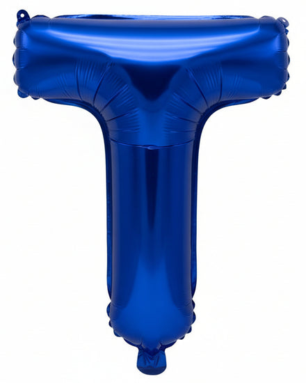Blue Metallic Foil Letter T Small 35cm Balloon