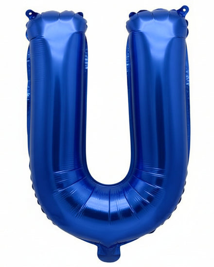 Blue Metallic Foil Letter U Small 35cm Balloon