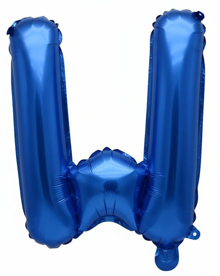 Blue Metallic Foil Letter W Small 35cm Balloon