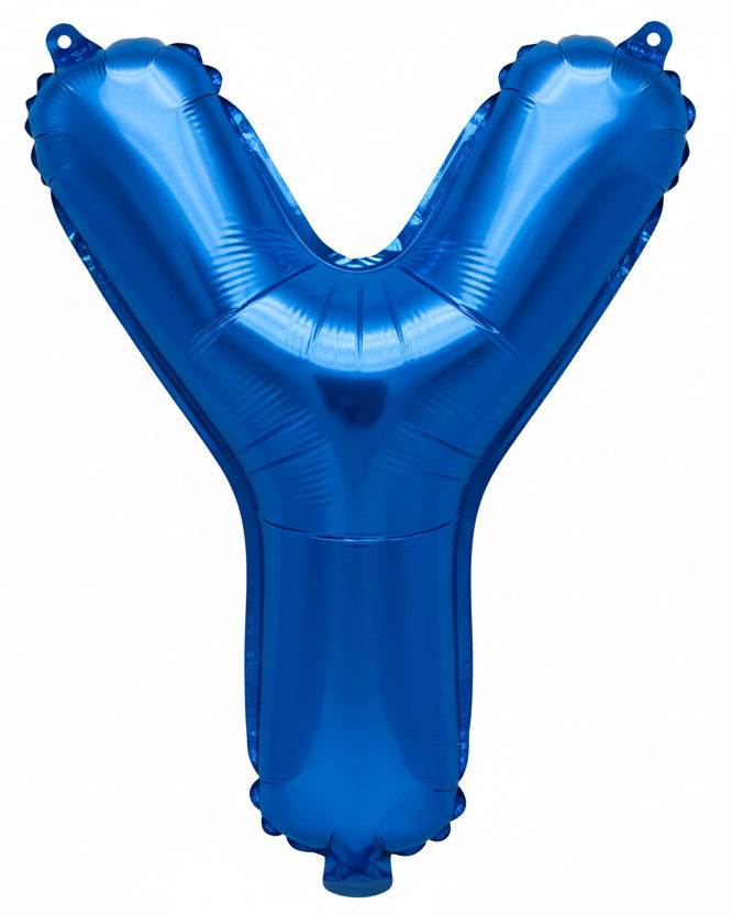 Blue Metallic Foil Letter Y Small 35cm Balloon