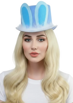 Light Blue Easter Bunny Top Hat With Ears- main image
