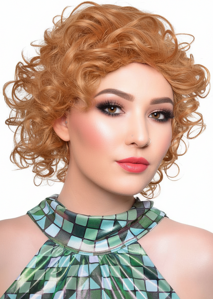 Short Curly Light Ginger 50's Costume Wig for Women - Main Image