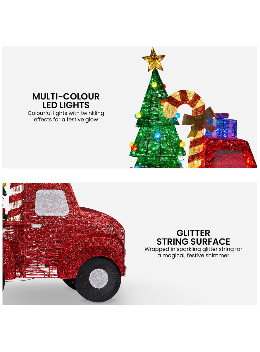 Light Up Christmas Tree Truck LED Decoration 140cm - Info Image 2