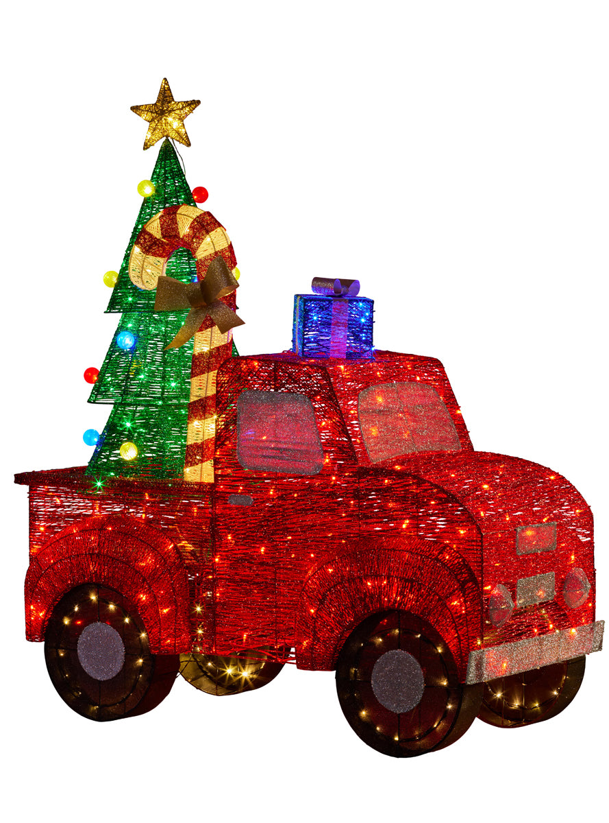 Light Up Christmas Tree Truck LED Decoration 140cm - Main Image
