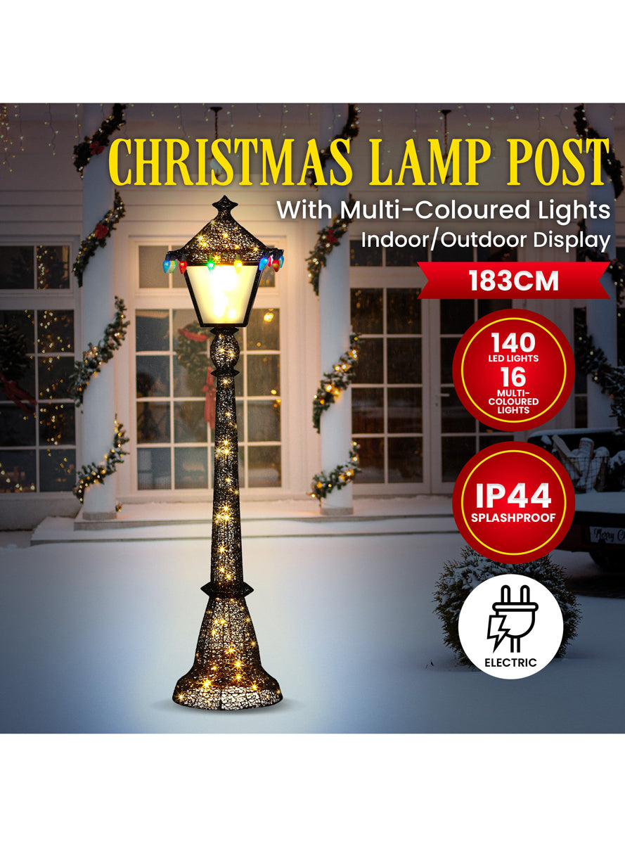 Light Up 183cm Christabelle Christmas Lamp Post Decoration - Details Image