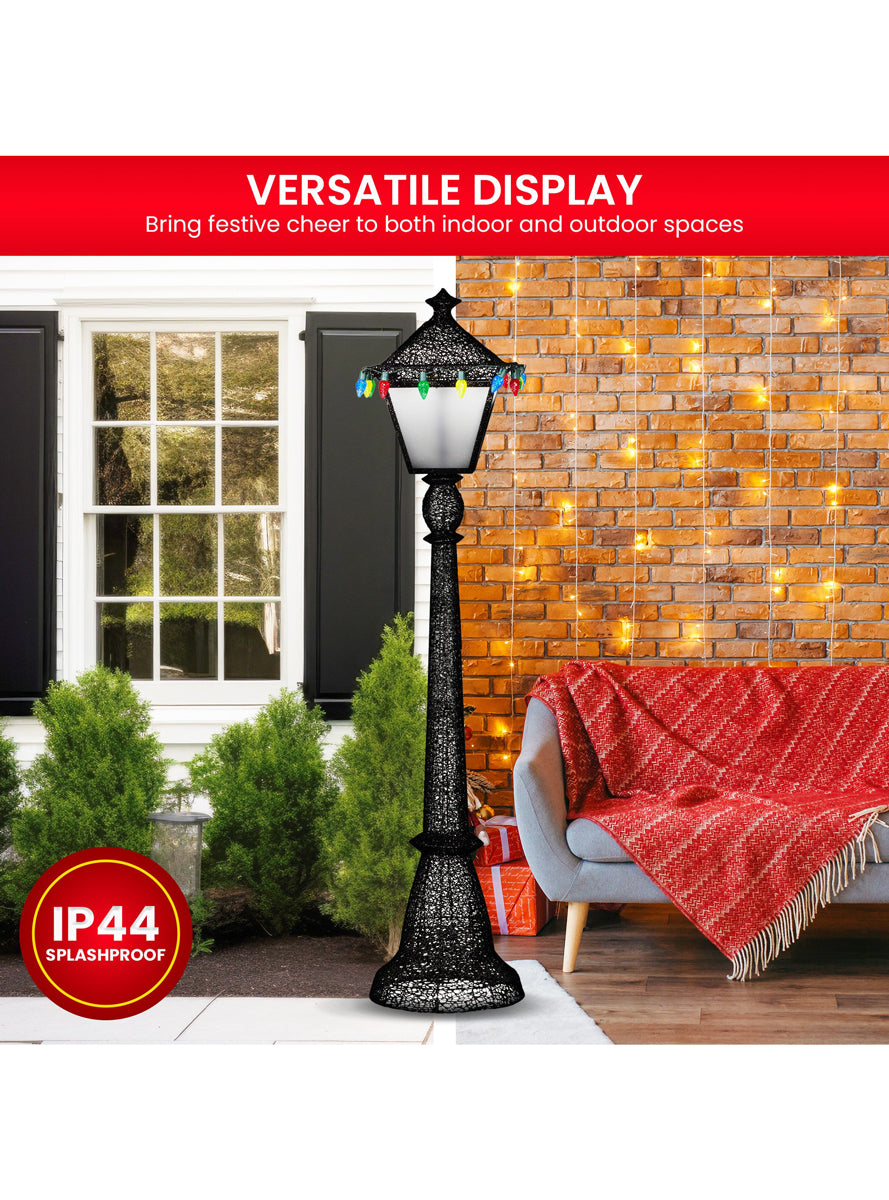 Light Up 183cm Christabelle Christmas Lamp Post Decoration - Display Details Image
